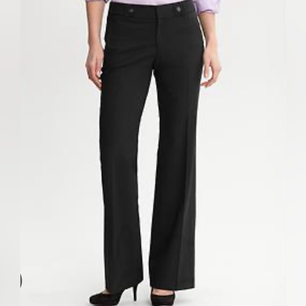 Banana Republic 95% Wool Navy Jackson Fit Straight Flare Office Dress Trousers